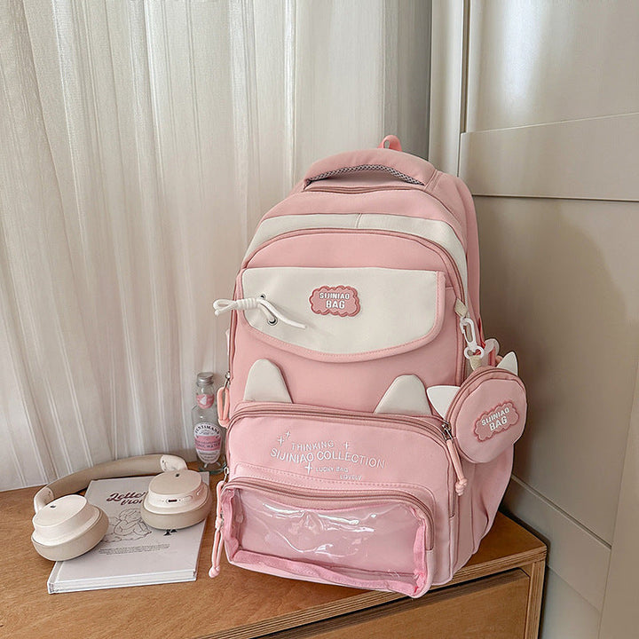 Playful Multi-Compartment School Backpack
