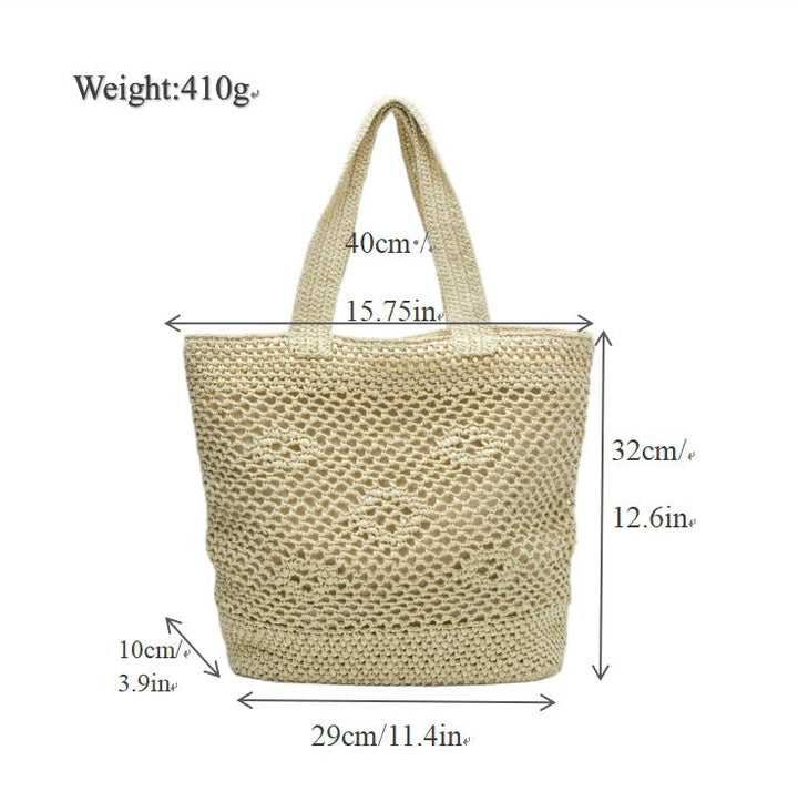 Large macrame bag with leather accents Kalsten
