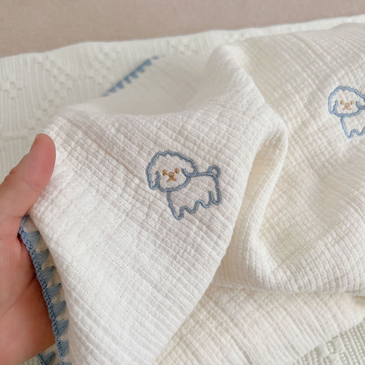 Unisex cuddly muslin blanket with cute animal design Kalsten