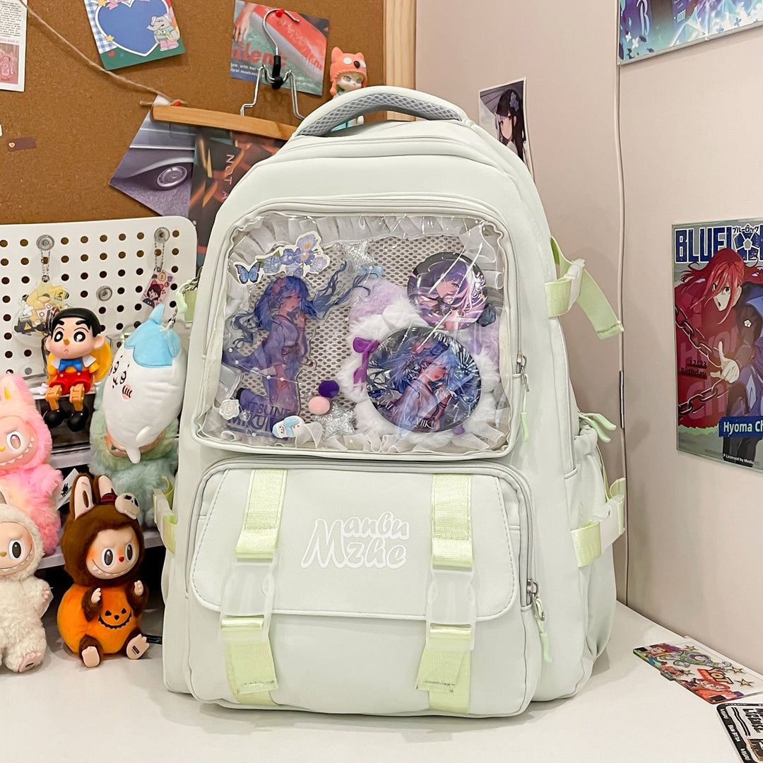 Clear Panel Multi-Pocket School Backpack