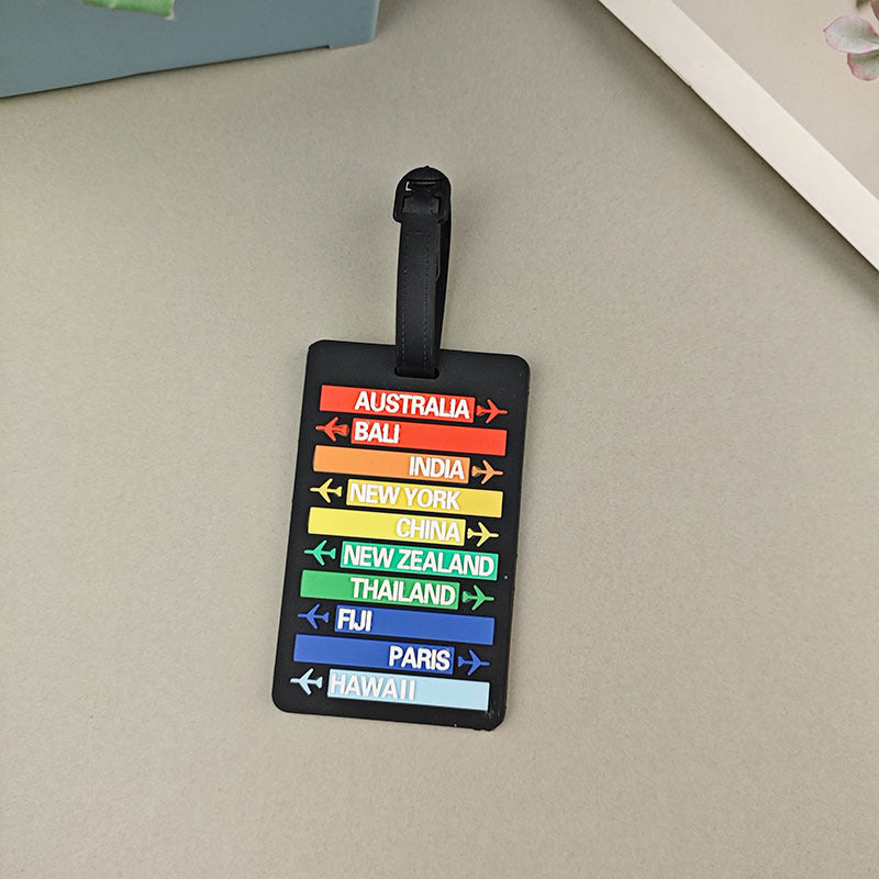 Unisex luggage tag with international travel destinations Kalsten