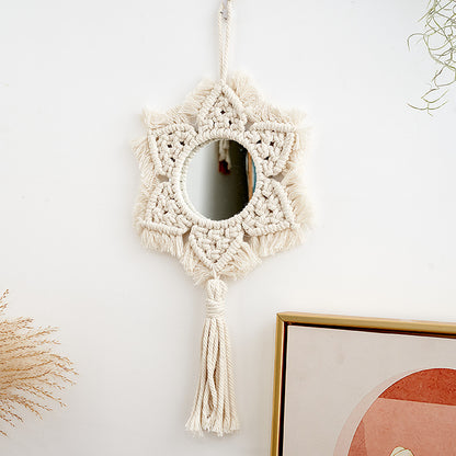 Macrame Star-Shaped Wall Mirror Acalora