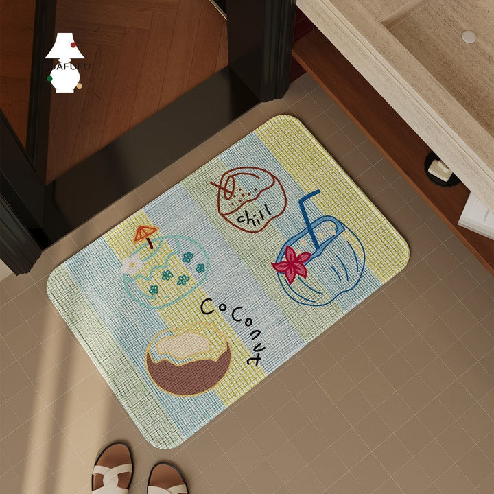 Floral Themed Bathroom Rug Kalsten