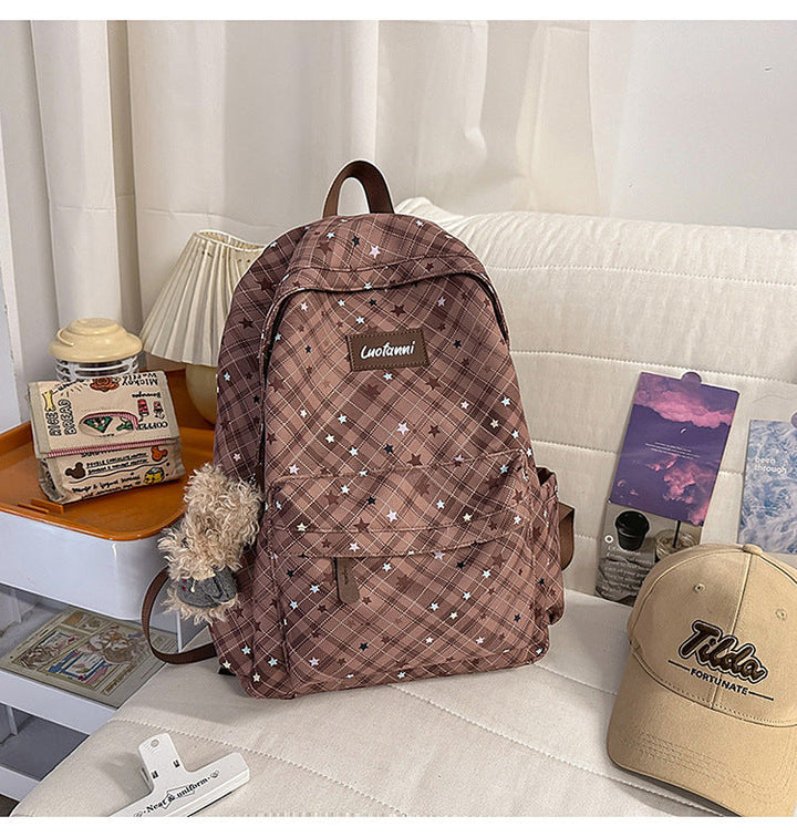 Stylish Checked Pattern Backpack Kalsten