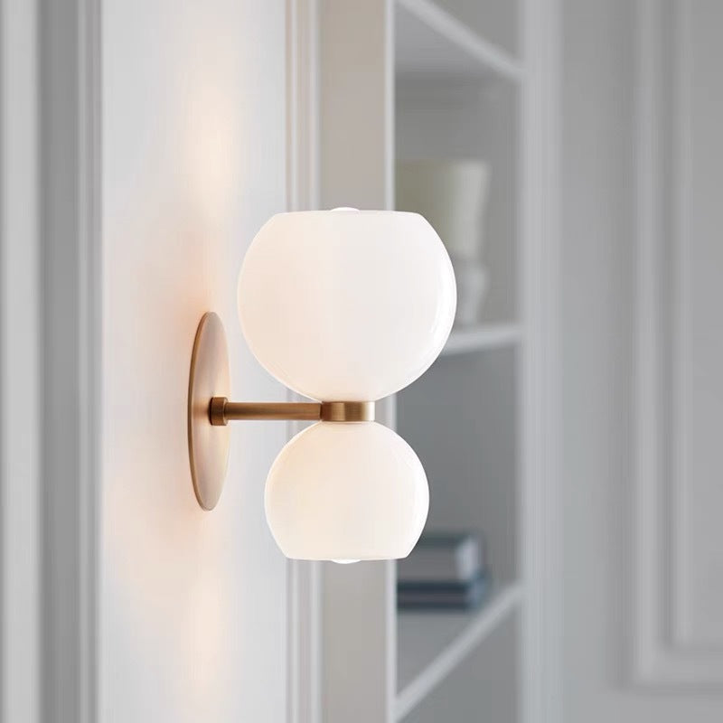 Freyza | White Glass Indoor Wall Light – Modern Bedroom Living Room | Kalsten