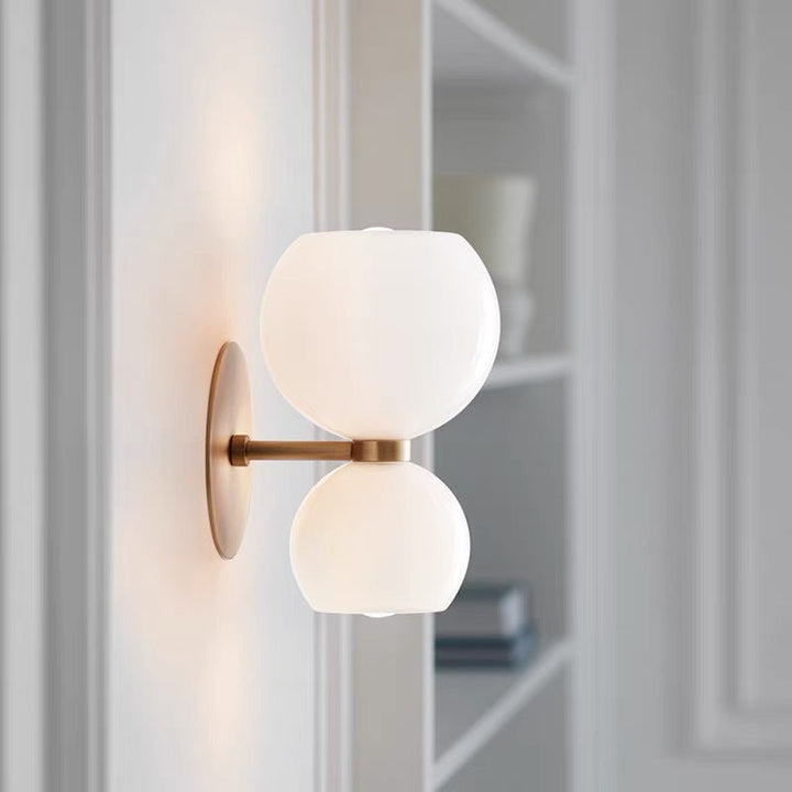 Freyza | White Glass Indoor Wall Light – Modern Bedroom Living Room | Kalsten