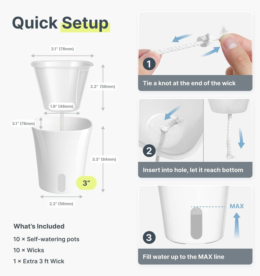 Self-Watering Plant Pot Set Kalsten