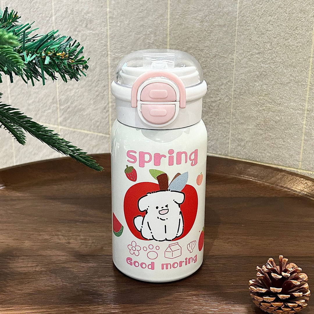 Ladies insulated drinking bottle with integrated safety lid and cheerful animal design Kalsten