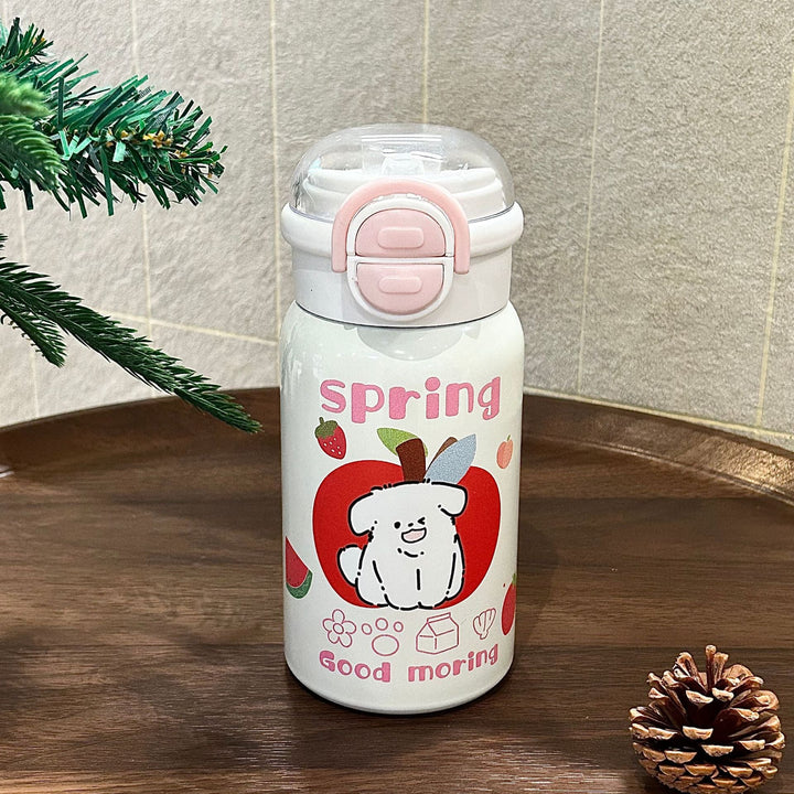 Ladies insulated drinking bottle with integrated safety lid and cheerful animal design Kalsten
