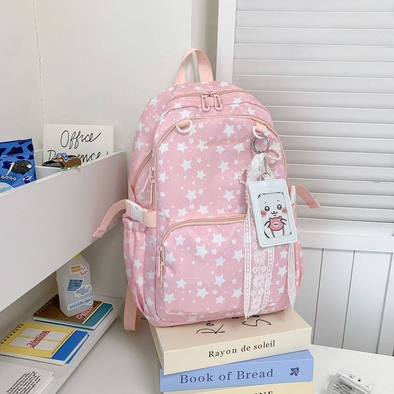 Star-Patterned Multi-Pocket Backpack Kalsten