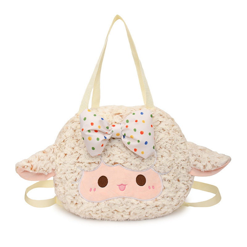 Plush Backpack with Cute Lamb Design Kalsten