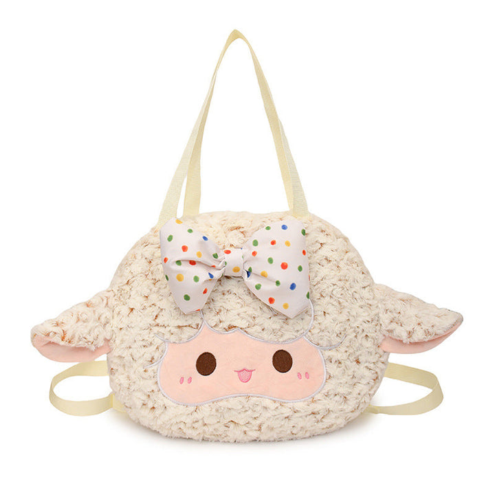 Plush Backpack with Cute Lamb Design Kalsten