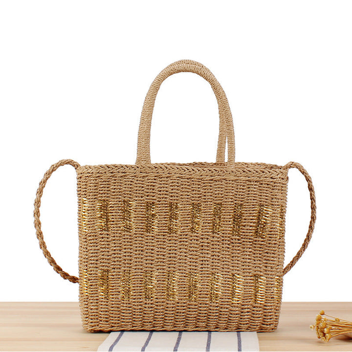 Braided tote bag with double carrying handles Kalsten