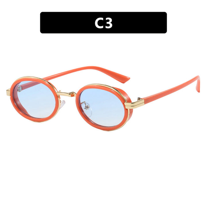 Women's round sunglasses with lightweight lenses and gold accents Kalsten