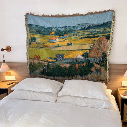 Artistic Floral Tapestry Throw Blanket
