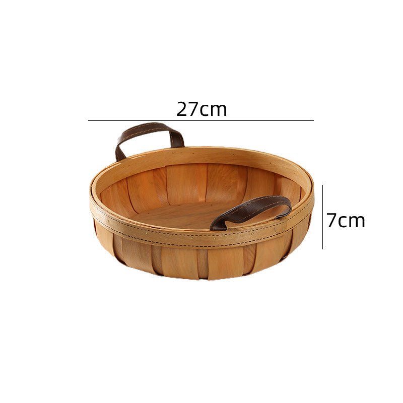 Unisex Handcrafted Basket with Leather Handles Kalsten