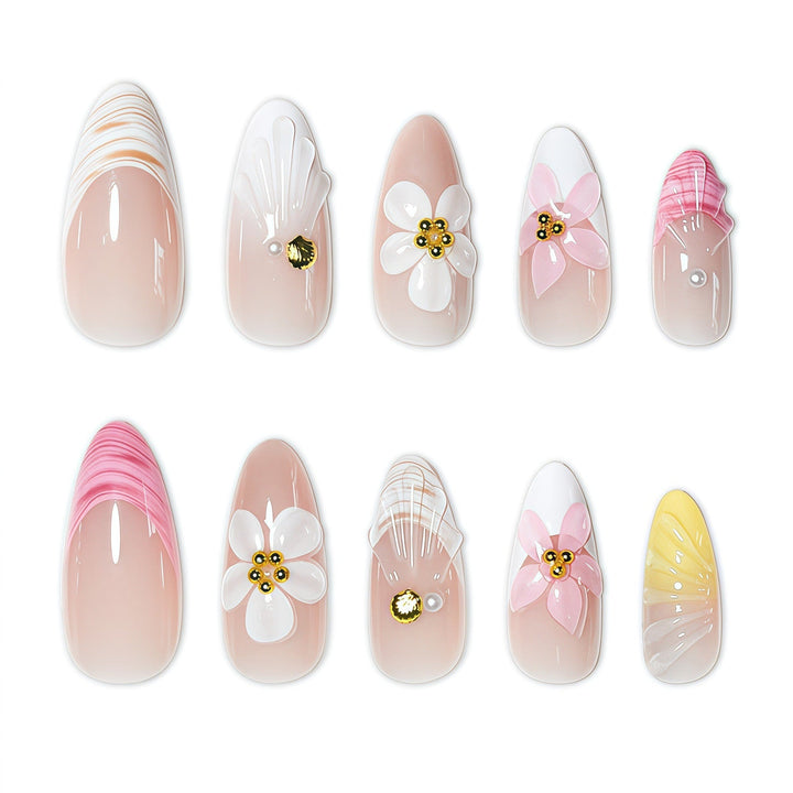 Floral Design Acrylic Press-On Nails Kalsten