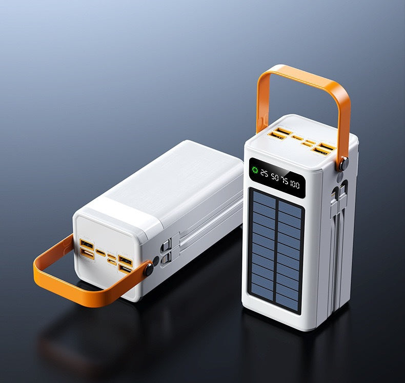 Portable solar power bank with ergonomic carrying handle and intelligent power display Kalsten