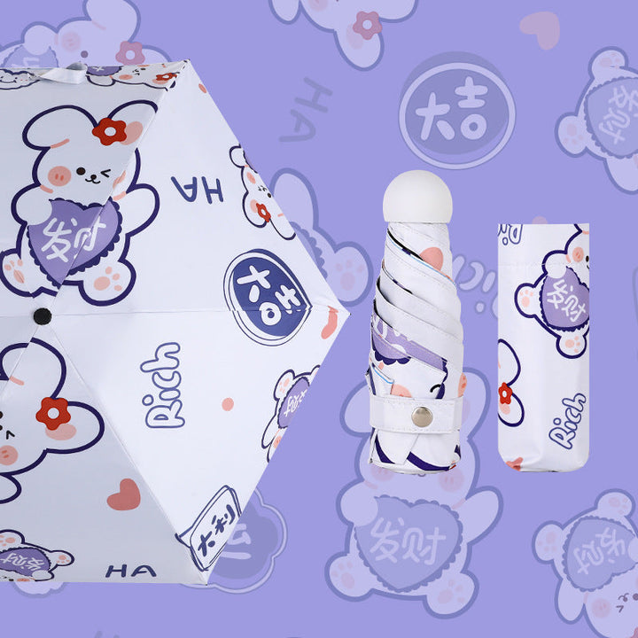 Ladies Folding Umbrella with Cute Animal Design Kalsten