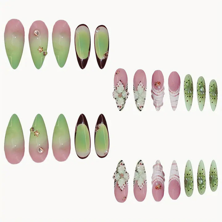 Decorative 3D Butterfly Themed Press-On Nail Art Kalsten