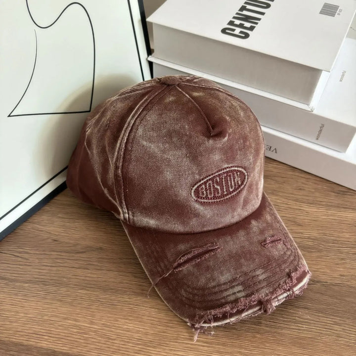 Men's Distressed Denim Effect Baseball Cap Kalsten