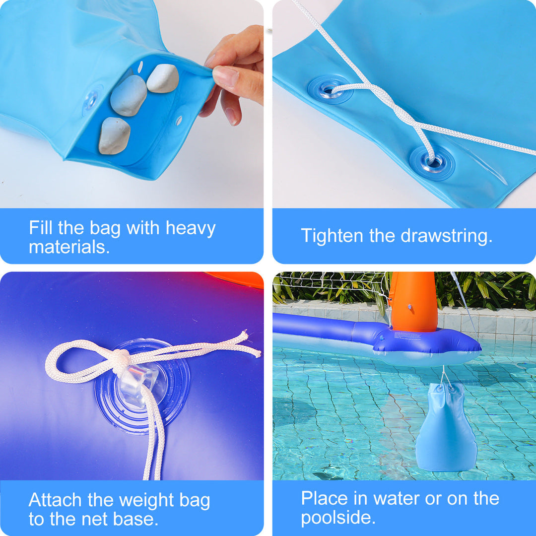 Unisex Inflatable Water Play Set with Volleyball and Basketball Net Kalsten