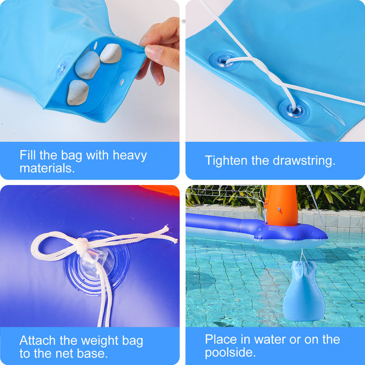 Unisex Inflatable Water Play Set with Volleyball and Basketball Net Kalsten