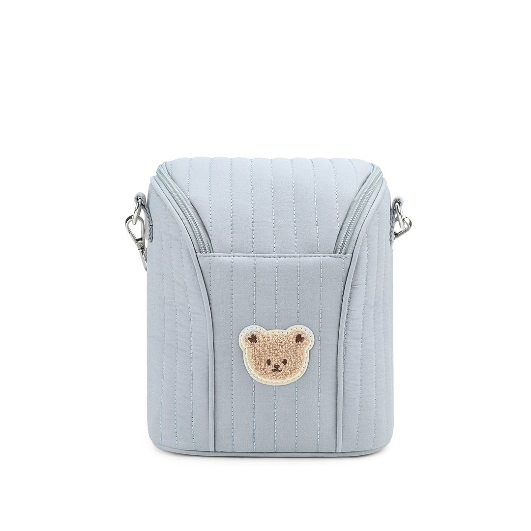 Fashionable Shoulder Bag with Quilted Design and Cute Bear Motif Kalsten