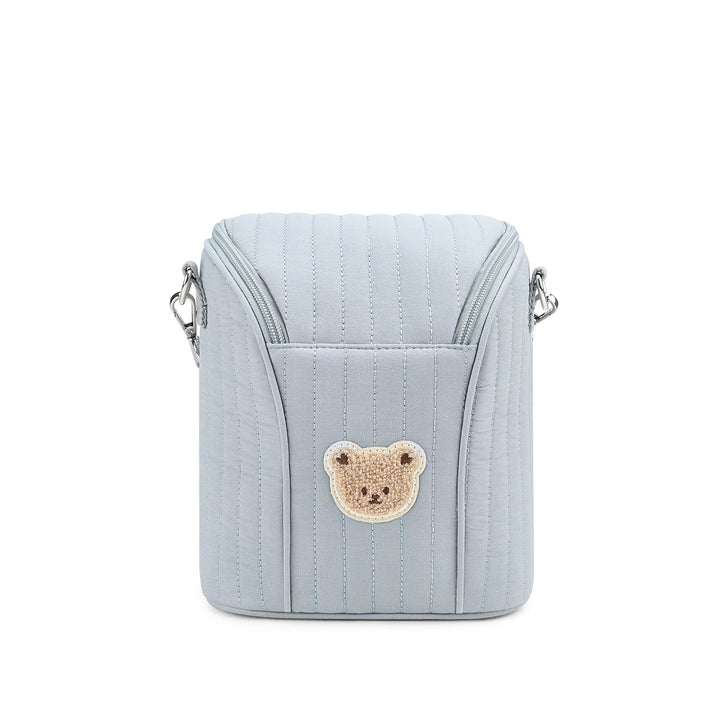 Fashionable Shoulder Bag with Quilted Design and Cute Bear Motif Kalsten