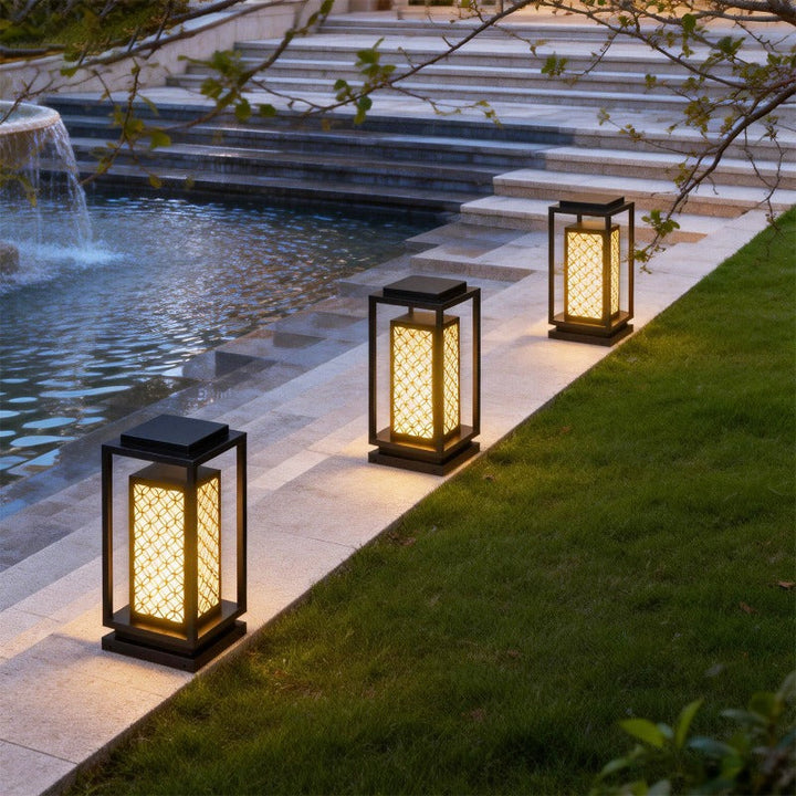 Japanese-Inspired LED Outdoor Lantern With Wooden Frame Kalsten