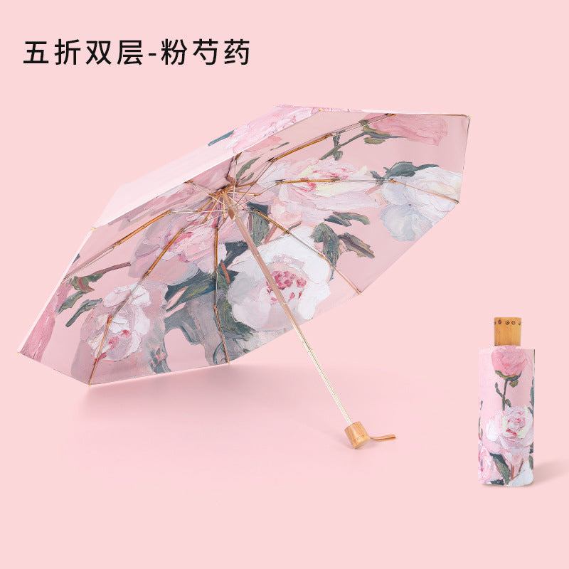 Women's elegant folding umbrella with floral patterns Kalsten