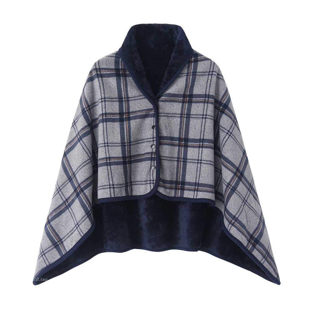 Women Comfortable Throw Blanket with Checkered Pattern Kalsten