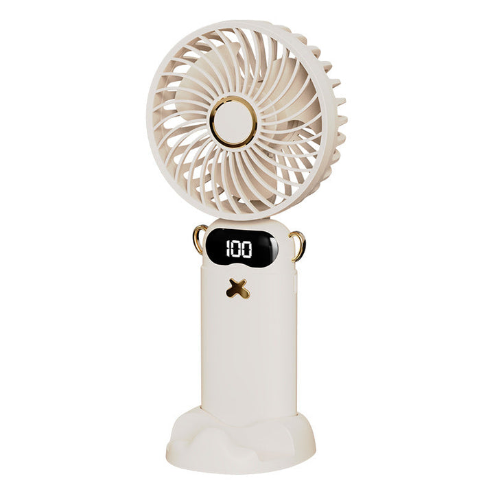 Cooling rechargeable handheld mini fan with digital battery display and cute desktop stand Kalsten