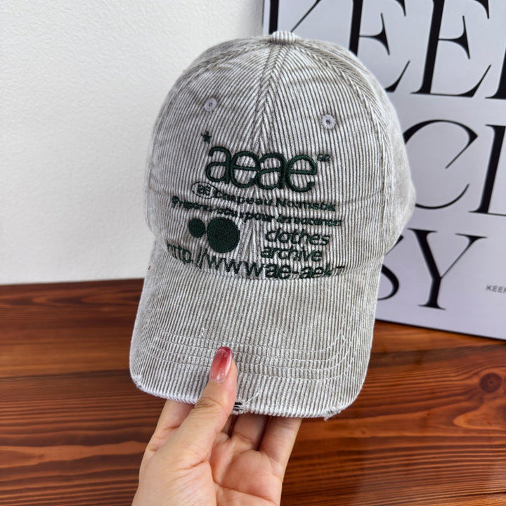 Women's Distressed Corduroy Baseball Cap Kalsten