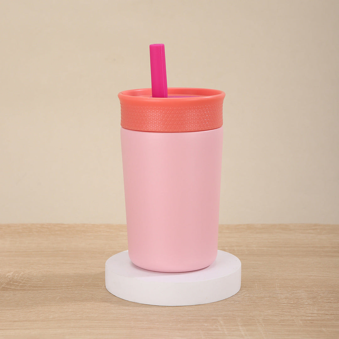 Ladies Insulated Drinking Bottle with Silicone Lid and Straw Kalsten