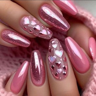 Artificial nails with Romantic Heart Design Kalsten