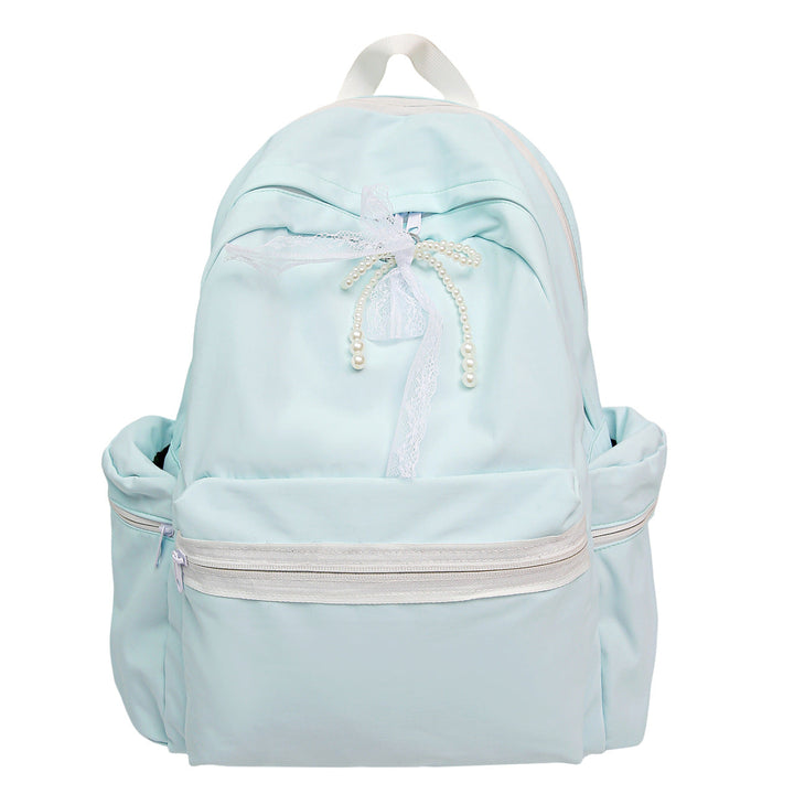 Elegant Backpack with Pearl and Lace Details Kalsten