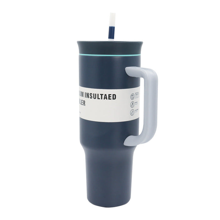 Women's Vacuum-Insulated Drinking Cup with Handle and Straw Kalsten