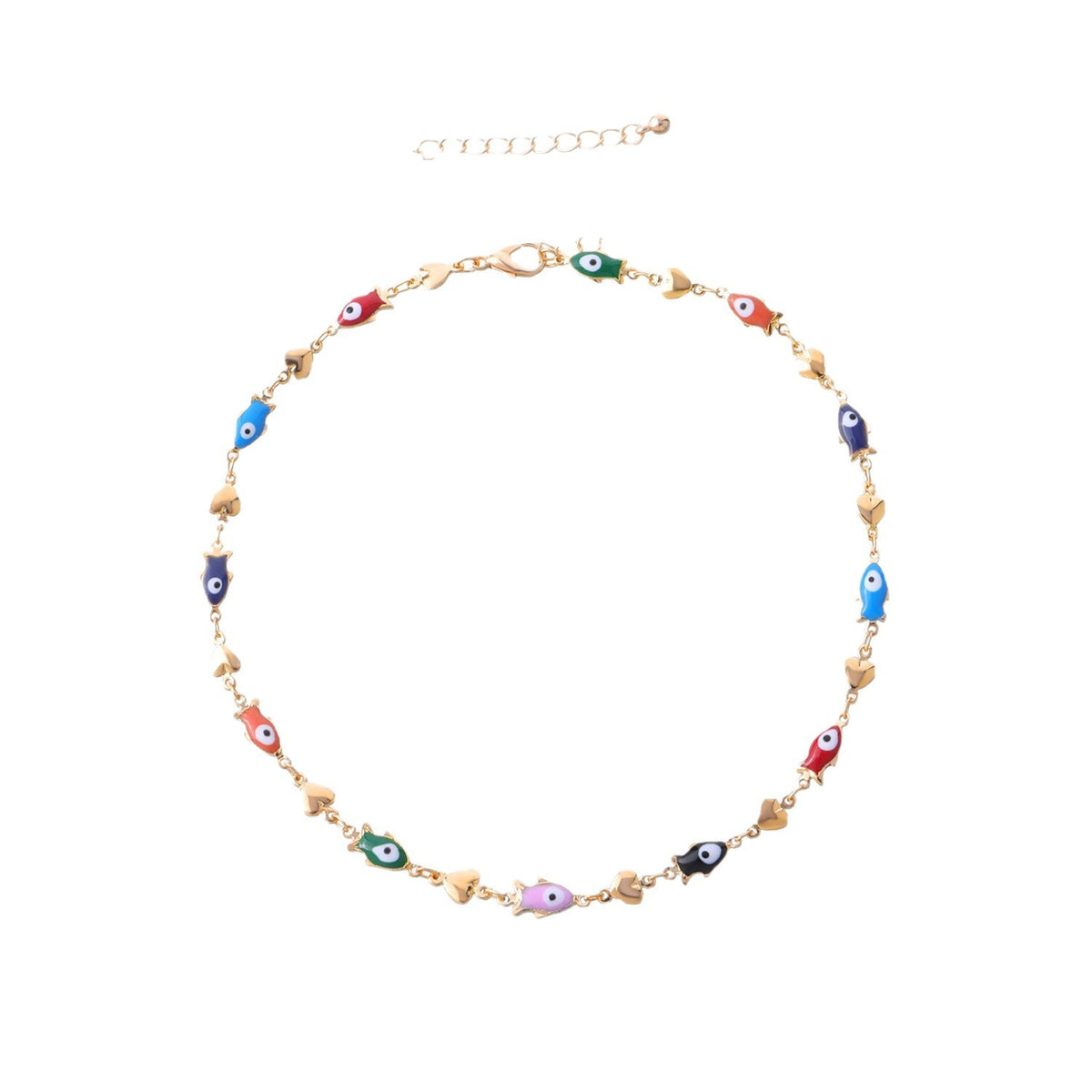 Enamel Fish Charm Necklace Acalora