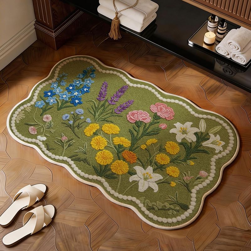 Decorative Floral Bath Mat Kalsten