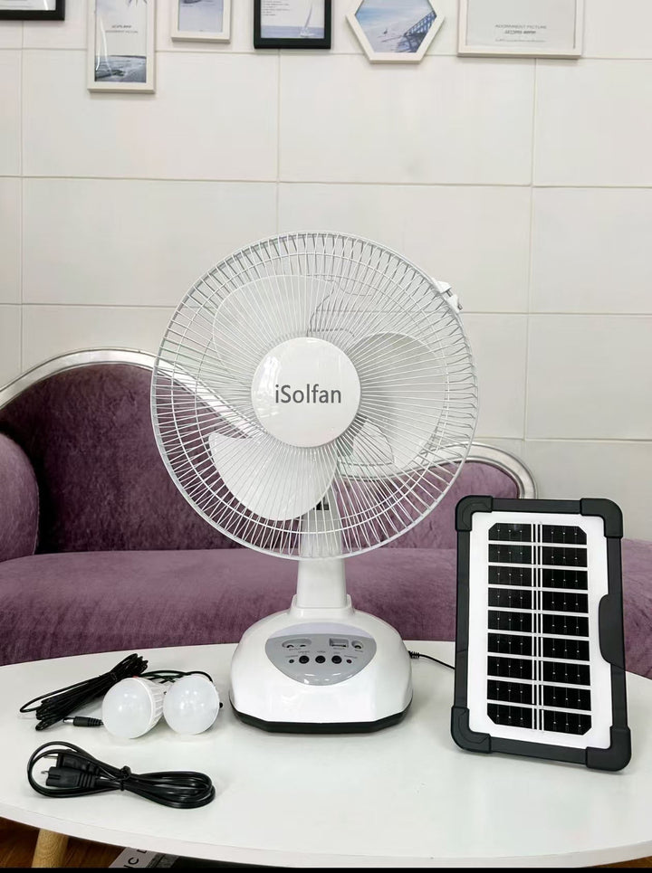 Ladies portable solar-powered fan with integrated lighting system Kalsten