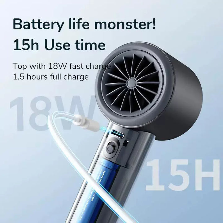 Unisex one-size rechargeable cordless portable hair dryer with digital display, multi-speed wind control and travel lanyard Kalsten
