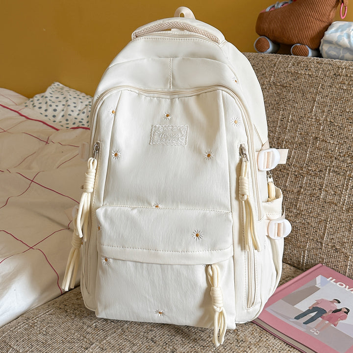 Elegant Floral Embellished School Backpack
