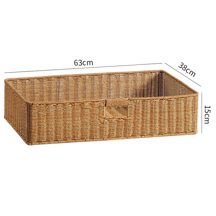 Handwoven Rectangular Storage Basket with Cut-Out Handles Kalsten