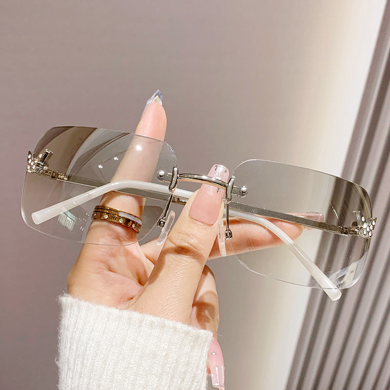 Women elegant oversized sunglasses with woven golden frame Kalsten