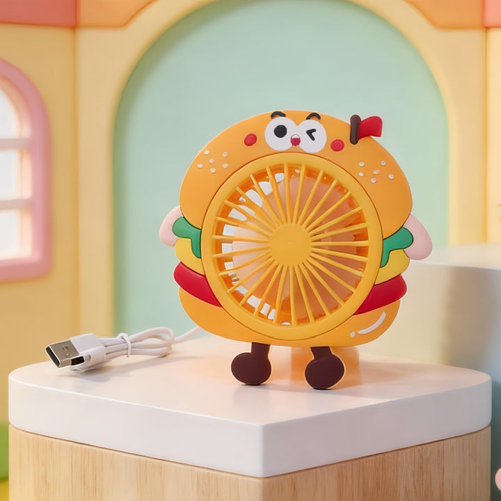Ladies Portable USB Hand Fan in Fun Fries Design Kalsten