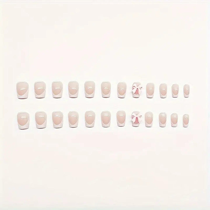 Charming Bow-Embellished Press-On Nail Art Kalsten