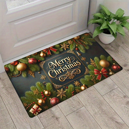 Festive Holiday-Themed Welcome Mat Acalora