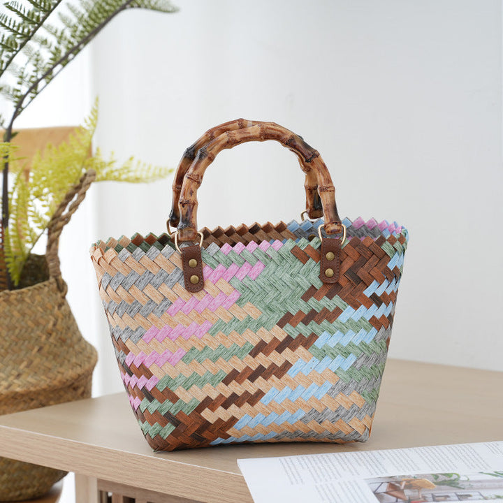 Handbag Made of Woven Bast Kalsten