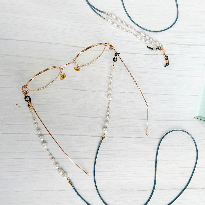 Pearl-Accented Eyewear Holder Chain Kalsten